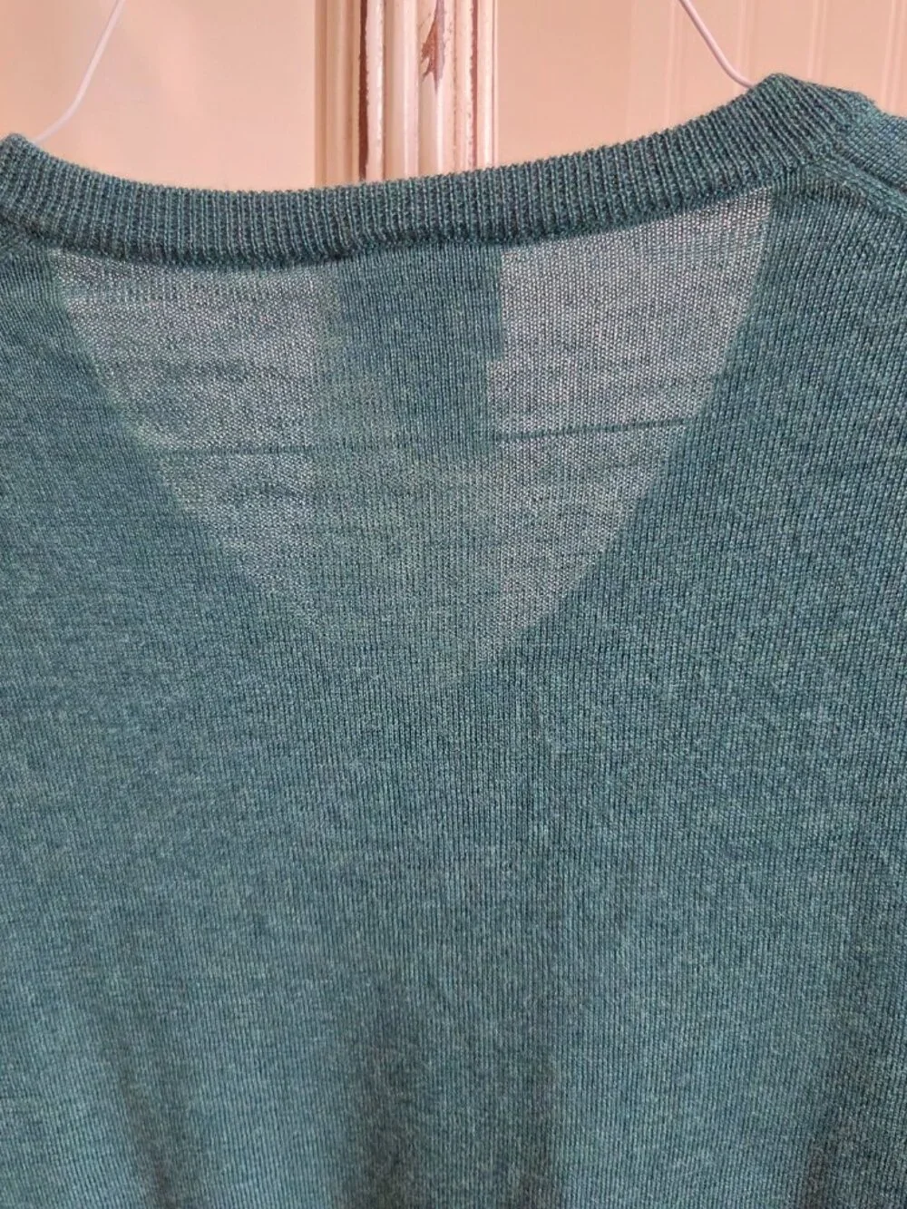 Men’s Jos. A. Bank Travelers Large Merino Wool V-Neck Pullover Sweater Green